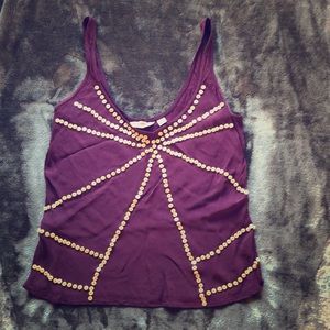🍇 MNG by Mango plum button detail tank 🍇